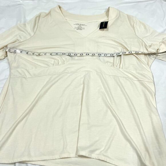NWT Lane Bryant 3/4 sleeve V-neck cream off white top size 22-24 - Picture 7 of 8